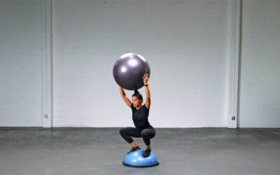 Squats with a Ball Held Overhead